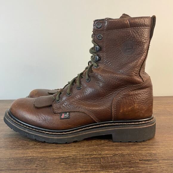 Justin Original Workboots WK920 Men’s 10.5D Brown Leather Lace Up Work Boots - Picture 14 of 14
